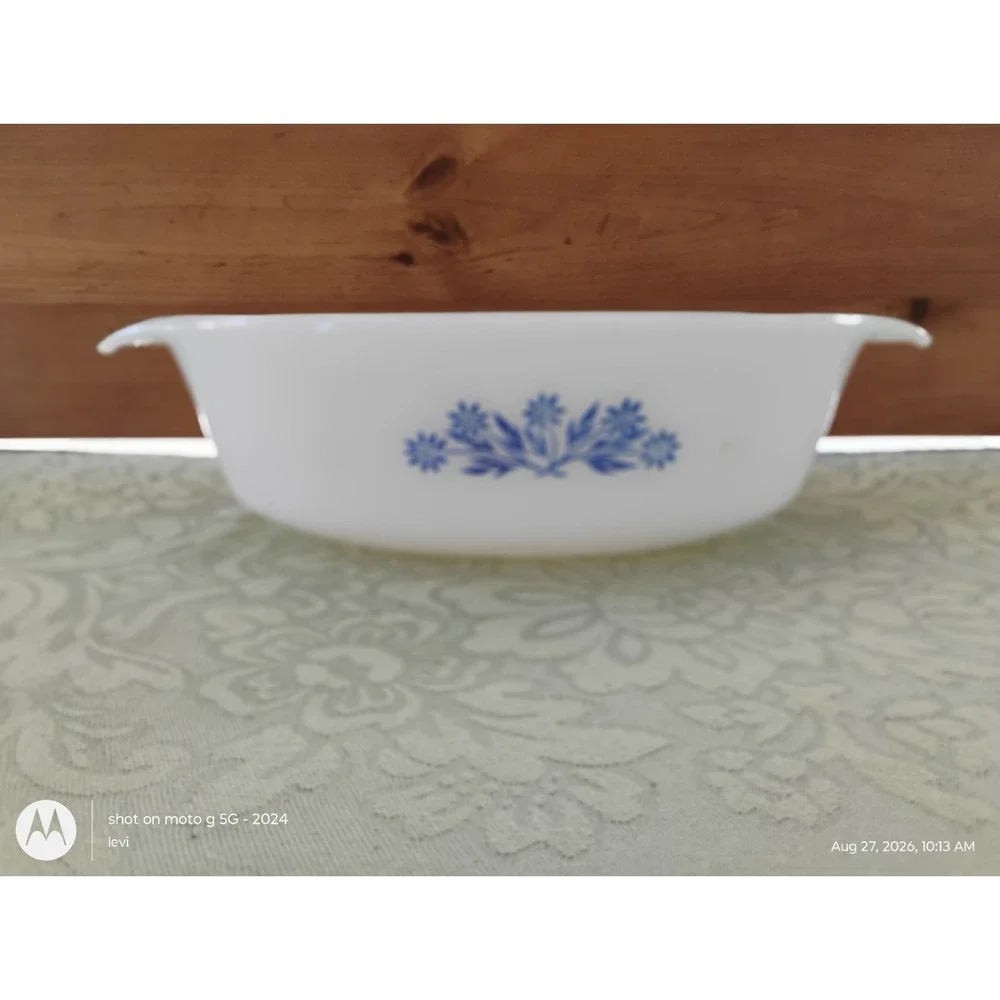 Vintage Blue Flower Casserole Dish